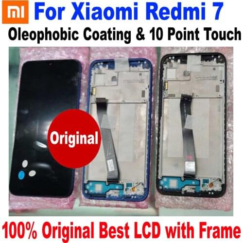 Original Best IPS LCD Display 10 Point Touch Panel Screen Digitizer Assembly Glass Sensor with Frame For Xiaomi Redmi 7 Redmi7