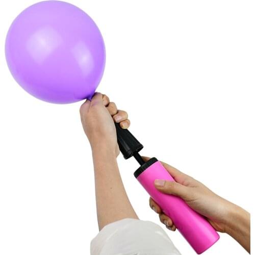 1 Pcs Party Balloon Pump Hand Held Double Action Inflator Air Pump Wedding Birthday Easter Festival Party Supplies(Random Color)