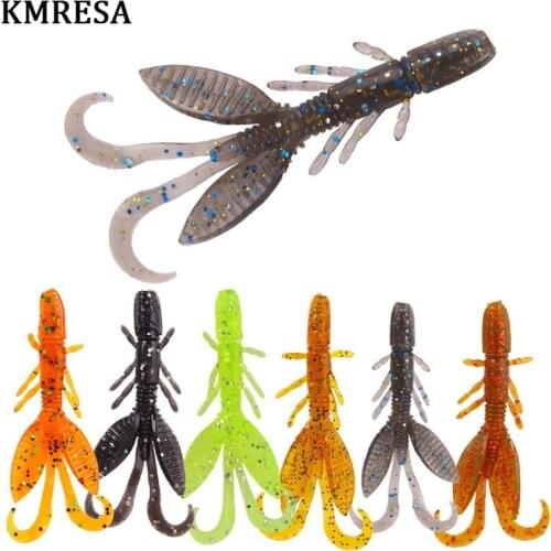 12pcs / lot Soft Shrimp Fishing Lure Isca Artificial Wobblers 5.5cm / 1.4g Artificial Silicone Bait Rubber Fly Fishing Tackle