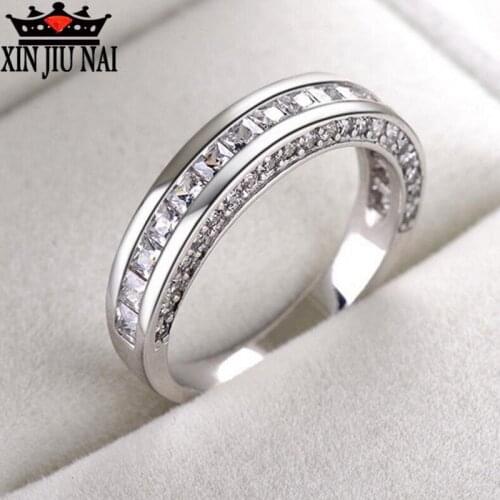 2020 hot new arrival arrives exquisite luxury AAAAA cubic zirconia shine single row diamond simple fashion womens ring