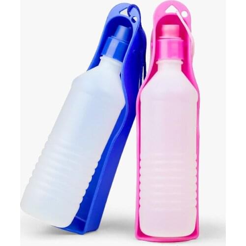 250/500ml Dog Water Bottle Feeder With Bowl Plastic Portable Water Bottle Pets Outdoor Travel Pet Drinking Water Feeder 2021