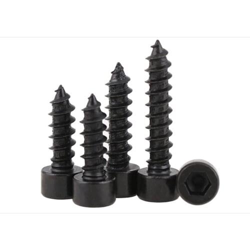8-Level Black Hex Self-Tapping Screws Model Self-Tapping Screws Hardened Audio Screws M4 M5 M6 20 Pcs