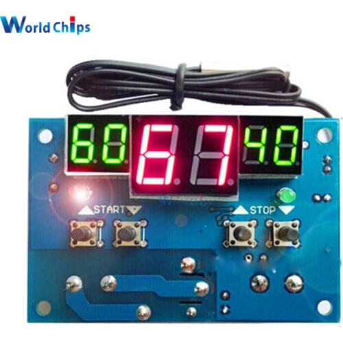 Automatic Adjustment! W1401 LED Digital Thermostat Temperature Controller -9-99C Thermostat Module 12V DC/220V AC + NTC Sensor