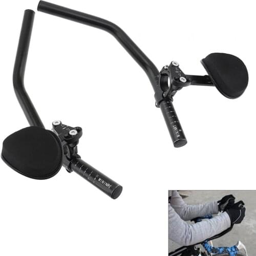 Black Rest Handlebar Aero Bars for Triathlon Time Trial Tri Cycling Bike Rest Handlebar for Bicycle Bike Long Distance Riding