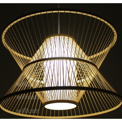 Willlustr handmade bamboo pendant lamp modern designer lighting pastoral hotel restaurant nordic mall wood suspension light