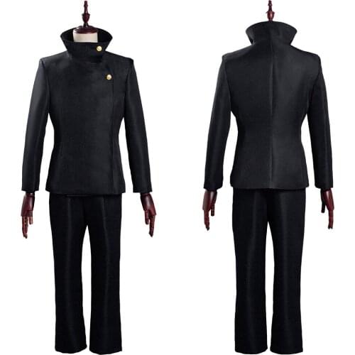 Anime Jujutsu Kaisen Megumi Fushiguro Cosplay Costume Black School Uniform Outfits Halloween Carnival Suit
