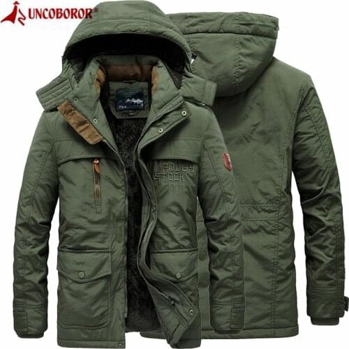 Winter Fleece Liner Military Jacket Men Casual Thick Warm Parka Hooded Coats Overcoat Cotton-Padded Windbreaker Jackets 5XL 6XL