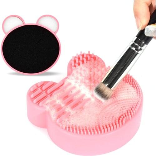 Bear Makeup Brush Cleaner Washing Brush Pad Cleaning Mat Cosmetic Brush Cleaner Foundation Make Up Tool Scrubber Scrubbe Board