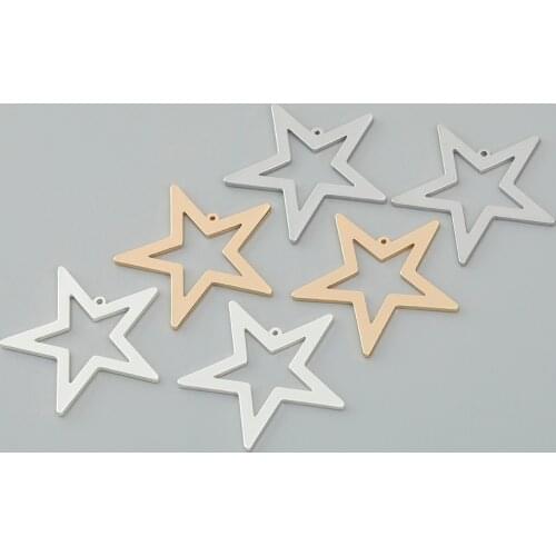 Hollow star pendant brass big five-pointed star pendant DIY earrings necklace jewelry craft jewelry making accessories