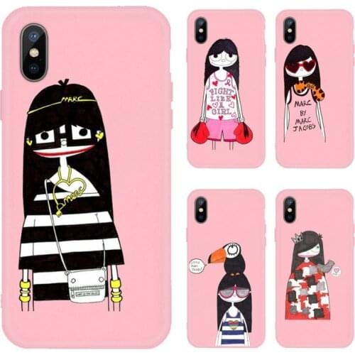 Marc Jacob Rose Cinderella Cute Girl Phone Case Candy Color for iPhone 11 12 mini pro XS MAX 8 7 6 6S Plus X SE 2020 XR