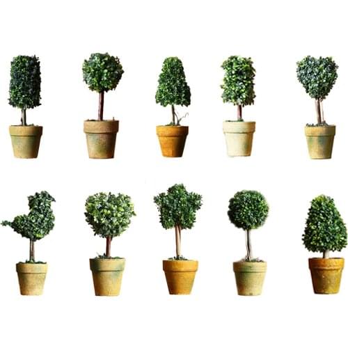 Mini Plant Tree Bonsai Artificial Flower with Pot for Home Office Desktop Garden Decoration