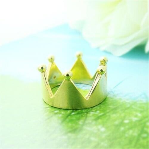 Fashion Crown Wide Flat Rings for Women Three Color Optional