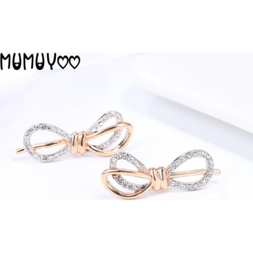 Fashion jewelry high quality swa, charm romantic cute butterfly shape womens stud earrings simple bow earrings gift girlfriend