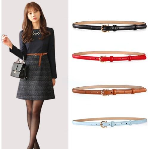 Fashion Women Belts Cow Genuine Leather Waist Strap Good Quality Alloy Pin Buckle Designer Dress Belt Popular Narrow Female Belt