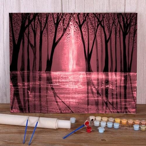 Natural Scenery Seeing The Light Painting By Numbers Package Acrylic Paints 40*50 Canvas Painting New Design Kids Drawing