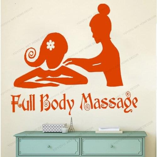 Wall Decal Full Body Massage Sign Facials Rejuvenation Beauty Salon Vinyl Sticker Home Decor Day Spa Design Massage Art yw-630
