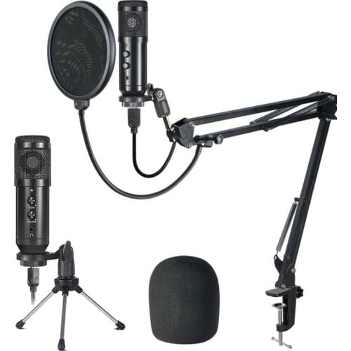 New Arrival Desktop Mount Holder Foldable Stands with Microphone MIC for Laptop PC Tripod Bracket for Live Streaming Bloggers