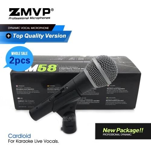 2pcs New Package!! Grade A Quality SM58S Professional Wired Microphone SM58SK Mic with ON/OFF Switch For Performance Live Vocals