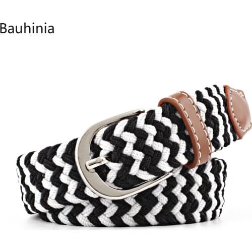 New fashion Men Belt Leather Knitted Wax Rope Braided alloy Buckle Cotton Weave Belts Handwork Beige Without Holes