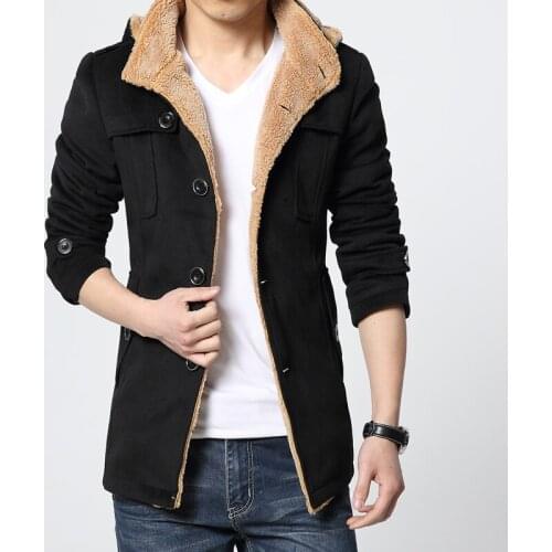 Plus Coat Mens Size Woolen Coat Man Winter Jacket Men Hooded Detachable Male Short Overcoat Abrigo Hombre KJ244