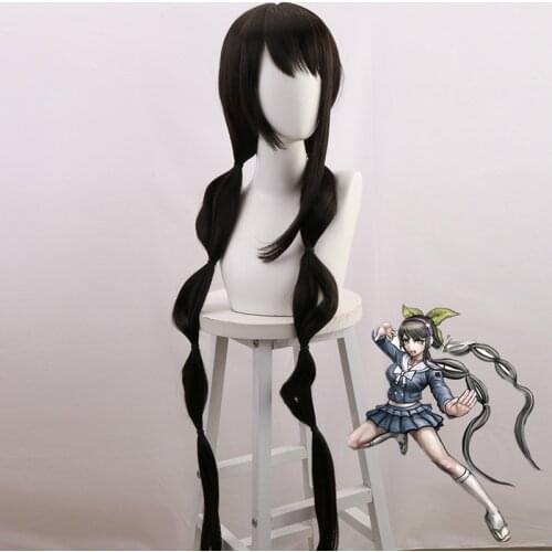 Anime Danganronpa Chabashira Tenko Black Long Braids Wig Heat Resistant Synthetic Popular Halloween Carnival Party Cosplay