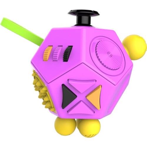 Popular Personalized Dice Plastic Anti-anxiety Decompression Color Toy Cube 12 Sided Dice