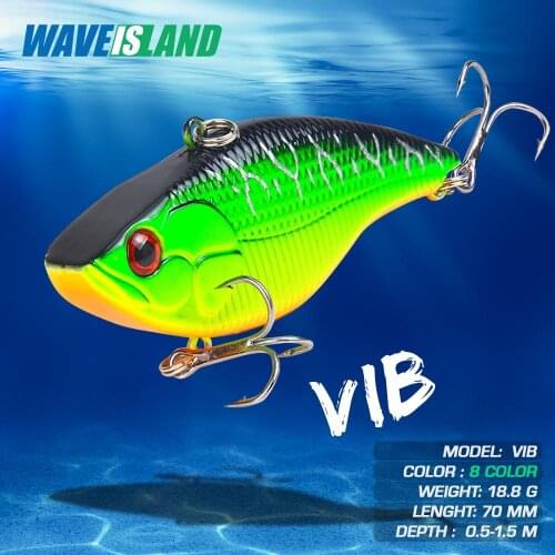 WAVEISLAND Vib Fishing Lure 18.8g 7cm Full Swimming Layer Bass Fishing Tackle Saltwater Lures Trout Crappie Articulos De Pesca