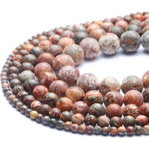 Crystal Clear Natural Red Leopard Stone Round Beads, For DIY Jewelry, With 1MM Aperture And Diameter Is 4-12MM To Select