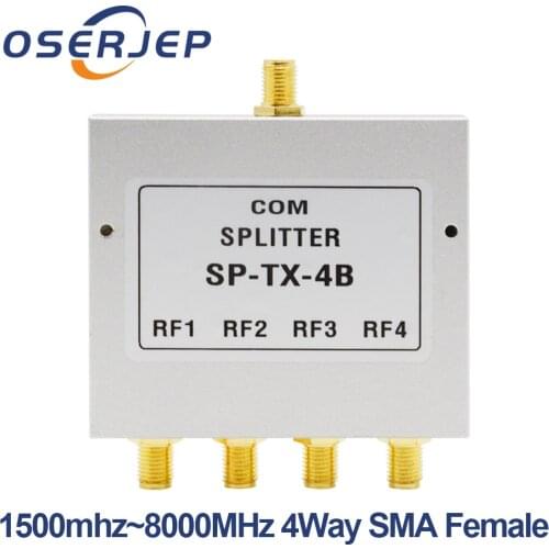 RF Coaxial Splitter 1 to 2/4 Way Power Splitter 1500-8000MHz 2.4G 5G 8G Signal Booster Divider SMA female Splitter Connect Cable