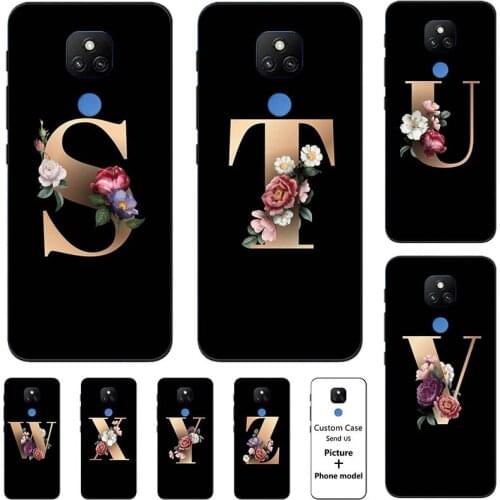 Flower 26 English Case For Lenovo K12 Note Music Lemon K12 Pro Name Letter Custom Soft Silicone Cover