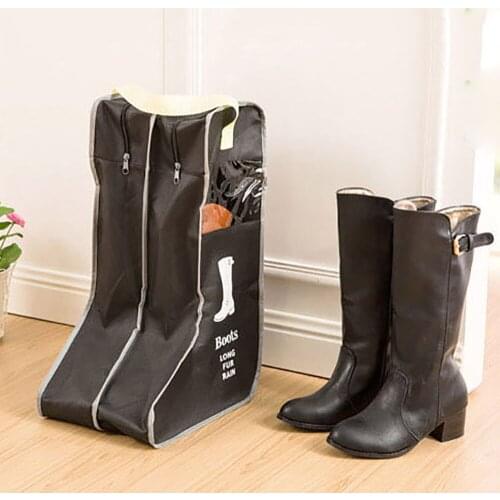 11.02 x 9.44 x 11.4'' Portable shoes home boots carrying cabin bag visual dust proof boots box boots storage zipper boots bag