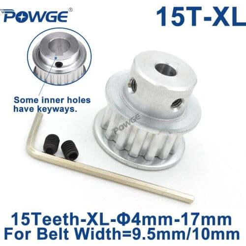 POWGE Trapezoid 15 Teeth XL Timing pulley Bore 4/5/6/6.35/7/8/10/12/14/15/16/17mm for width 10mm XL Synchronous Belt 15teeth 15T