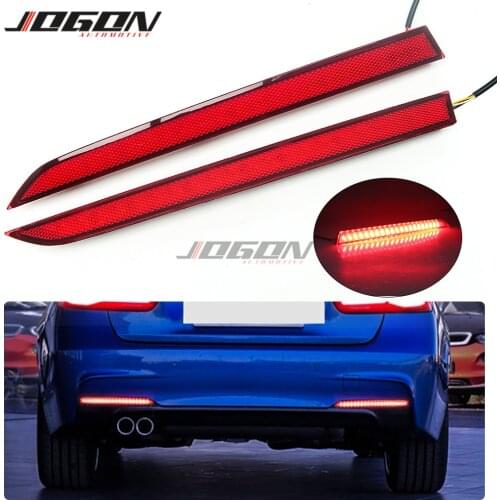 Rear Bumper LED Dynamic Turn Signal Light Reflector Fog Braking Light Break Lamp For BMW 3 Series F30 F31 M Sport 315 320 325
