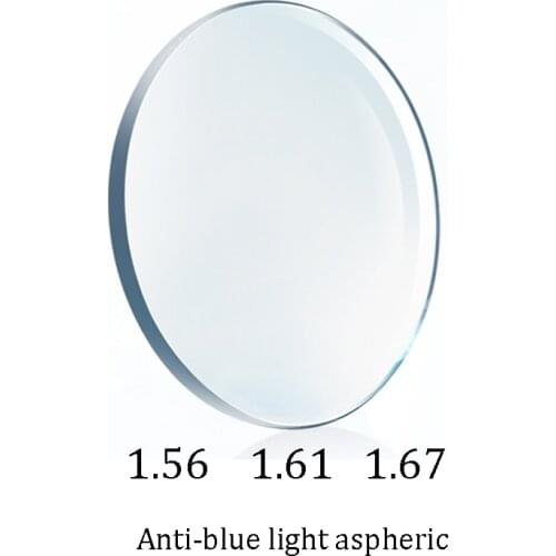 1.56 1.61 1.67 1.74 Prescription Anti Blue Ray Discoloration Resin Aspheric Optical Glasses Lenses Myopia (Only Lens)