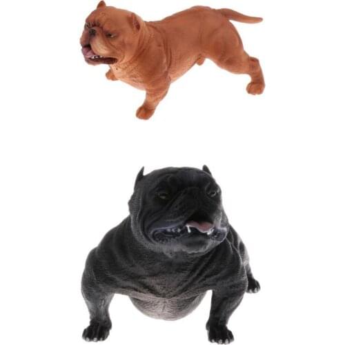 2pcs Simulation American Bully Pitbull & Bulldog Dog Animal Action Figure Pet Model Kids Educational Learning Nature Toys