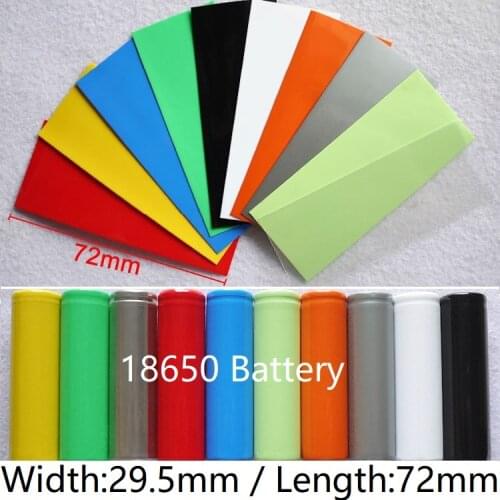 10pcs 18650 Lipo Battery PVC Heat Shrink Tube Width 29.5mm x 72mm Length Insulated Film Wrap Protect Case Pack Wire Cable Sleeve