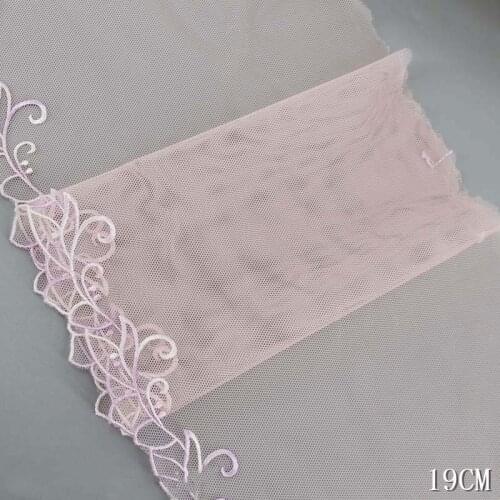 29Yards Beautiful Pink Embroidery Lace Trim Tulle Mesh Edge Bridal Wedding Apparel Net Laces Fabrics Bra Underwear Supply