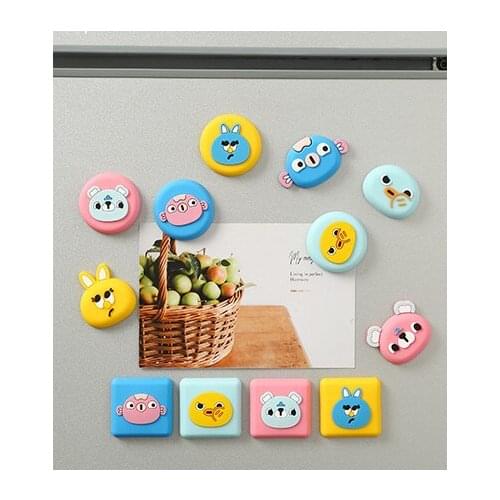 Free Shipping 4pcs Cute Animal Refrigerator Magnet Stickers Children Birthday Gift Baby Shower Party Supplies