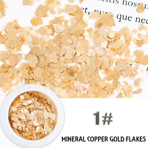 1 Jar Gold Mica Sheet Fragments Natural Texture Thin Slice Nail Art Flakes Decoration Slice DIY Manicure
