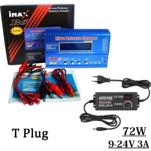 IMAX B6 80W Battery Charger Lipo NiMh Li-ion Ni-Cd Digital RC IMAX B6 Lipro Balance Charger Discharger + 72W Adjustable Adapter