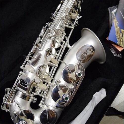 France Professional Eb E Flat Alto Saxophone Silver-plated matte surface Sax R54 Woodwind Musical instrument with Case