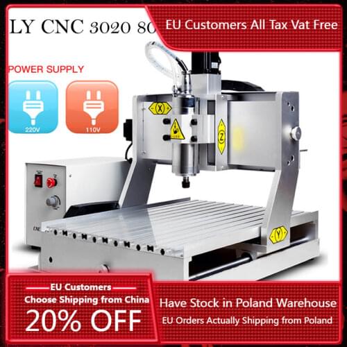 LY CNC 3020Z 1.5KW 800W 4 Axis Engraving Machine Water Cooling Spindle Wood Router for Metal Aluminum Carving Ball Screw ER11