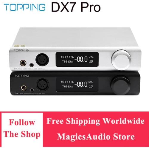 Topping DX7 Pro Hifi DAC Headphone Player Amplifier Bluetooth 5.0 32BIT/768kHz DSD1024 Pro Balanced Headphone Amplifier Wireless