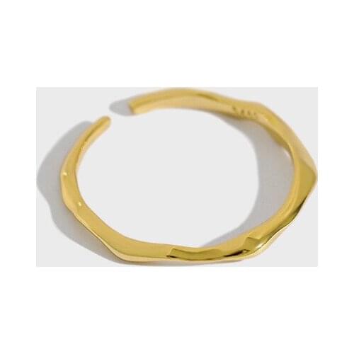 July Dream 100% Pure 925 Sterling Silver Boho Irregular Geometric Free Size Adjustable Finger Rings for Women Vintage Jewelry