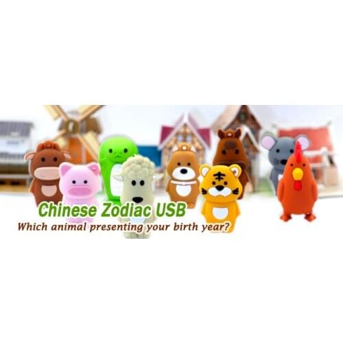 Chinese Zodiac usb Flash Drive dragon 2.0 U Disk 8G 16GB Flash Memory Card 32GB 64G 128GB tiger Cartoon Flash Stick Pen Drive