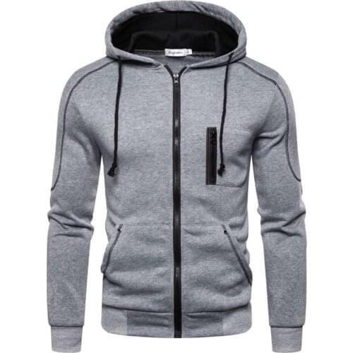 2021 New Men Hoodies Jacket Fleece Zipper Hooded Coat Sportwear Male Streetwear Tracksuit Sweatshirts Brand Clothing Streetwear