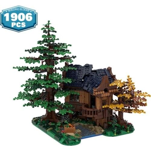 Moc Forest Tree House Model Building Block City Street View Villa Architecture DIY Assembly Particle Bricks Toys for Kid