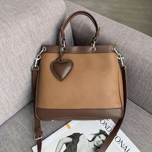 Leather handbag handbag Tote bag large capacity bag womens autumn/winter 2021 new fashion trend single shoulder cross-body bag