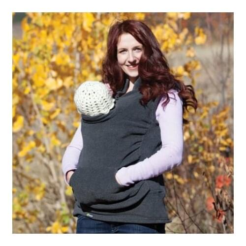 Maternity Kangaroo Pouch Hoodies Winter Sleeveless Sweater Vest Baby Carrier Jacket Kangaroo Maternity Cotton Outerwear