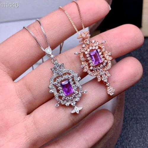 Love style colorful Necklace 925 silver jewelry design special selling amethyst 1.5ct